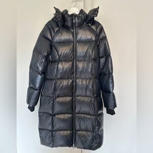 Pajar Black Long Quilted Puffer Coat with Hood